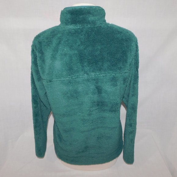 Eddie Bauer Womens M Green Plush Fleece 1/4 Snap Pullover Sweater - Picture 10 of 12